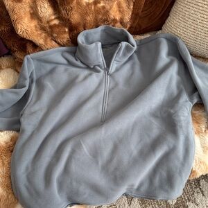 ARITZIA GOLDEN BLUE/GREY Gray Quarter-Zip Sweater